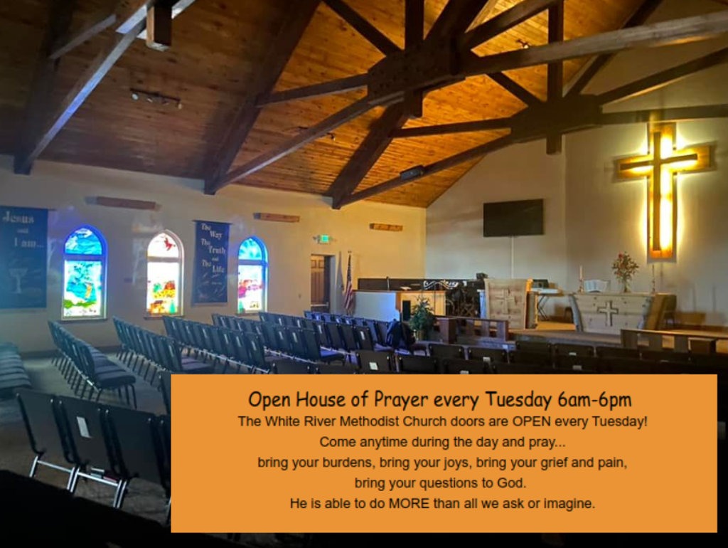 Open Prayer. White River Methodist Church. Meeker, Co. Western Slope. Rio Blanco County