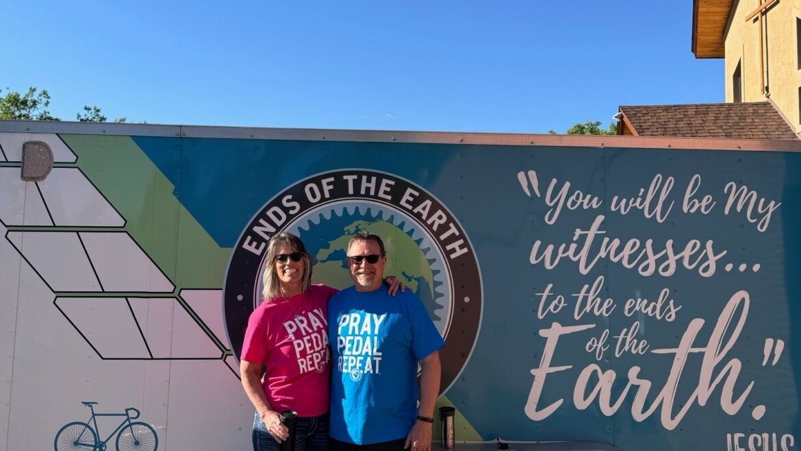 Pastor Cherie and Michael Cobb hosting the Ends of the Earth cyclists. May 2024